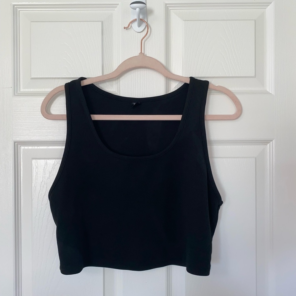 Black Crop Tank Top
